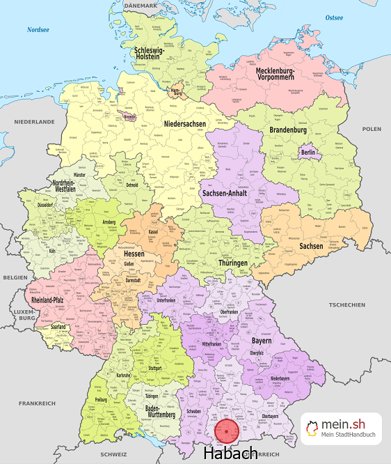 Deutschlandkarte mit Habach