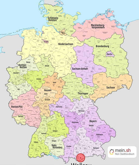 Deutschlandkarte mit Wallgau