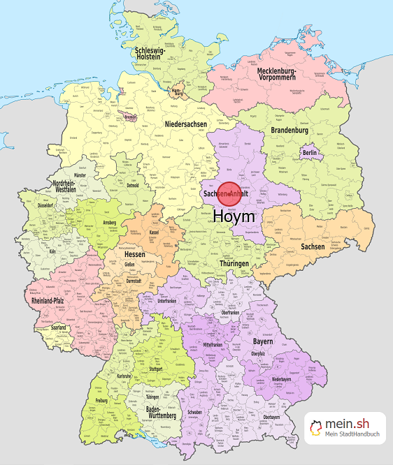 Deutschlandkarte mit Hoym