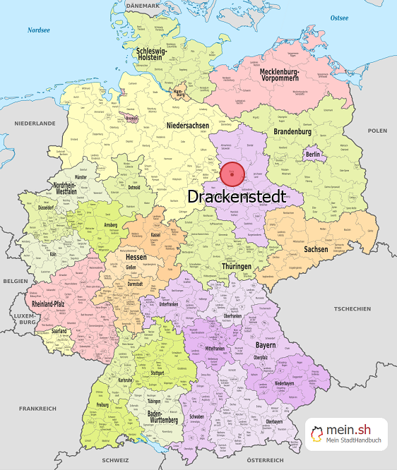 Deutschlandkarte mit Drackenstedt