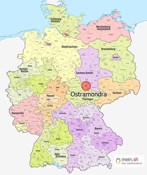 Deutschlandkarte mit Ostramondra