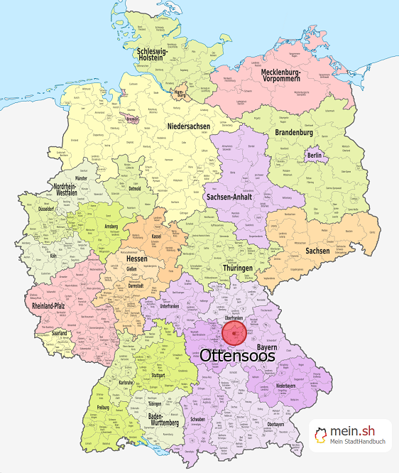 Deutschlandkarte mit Ottensoos