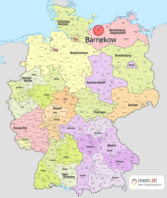 Deutschlandkarte mit Barnekow