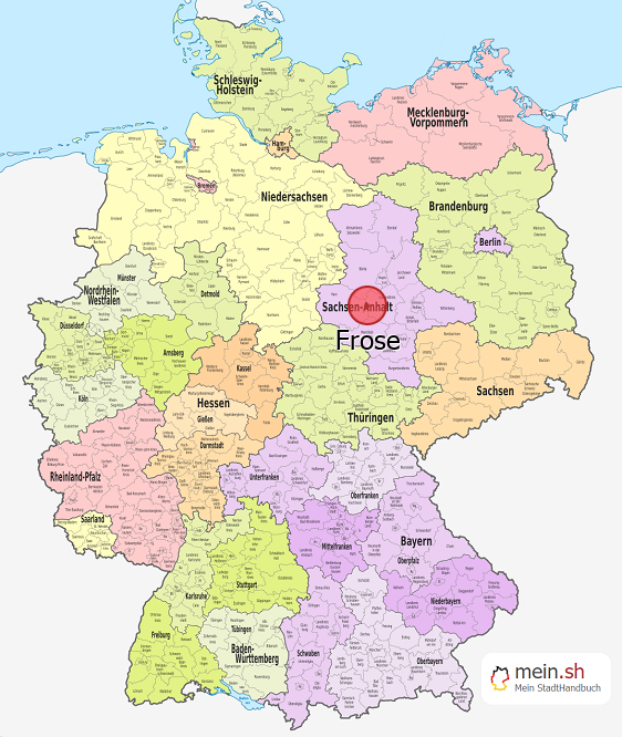 Deutschlandkarte mit Frose