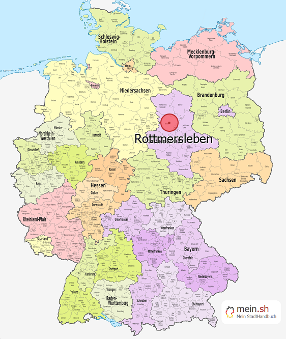 Deutschlandkarte mit Rottmersleben