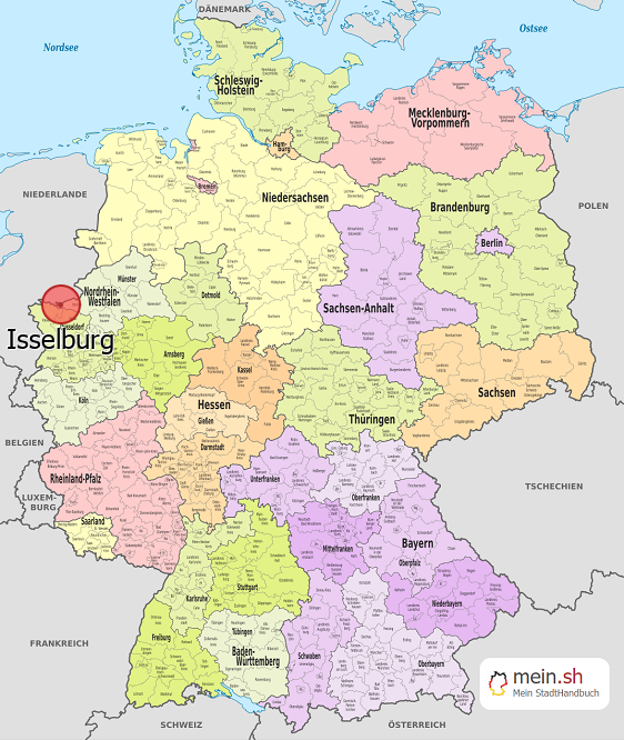 Deutschlandkarte mit Isselburg