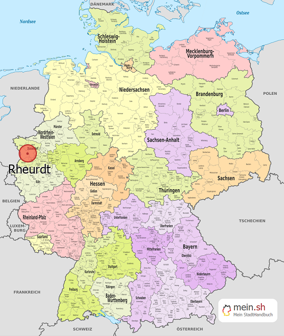 Deutschlandkarte mit Rheurdt