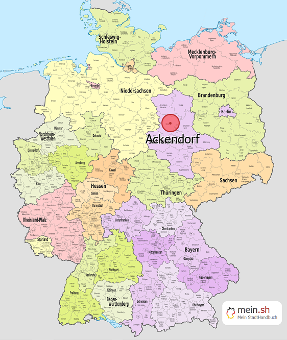 Deutschlandkarte mit Ackendorf