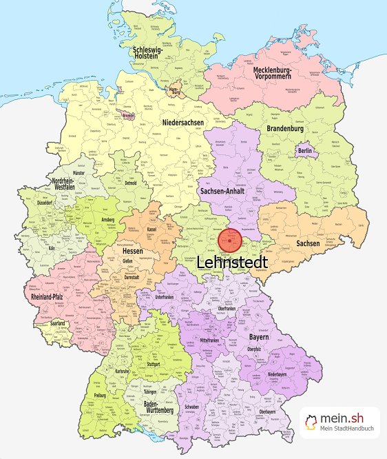 Deutschlandkarte mit Lehnstedt