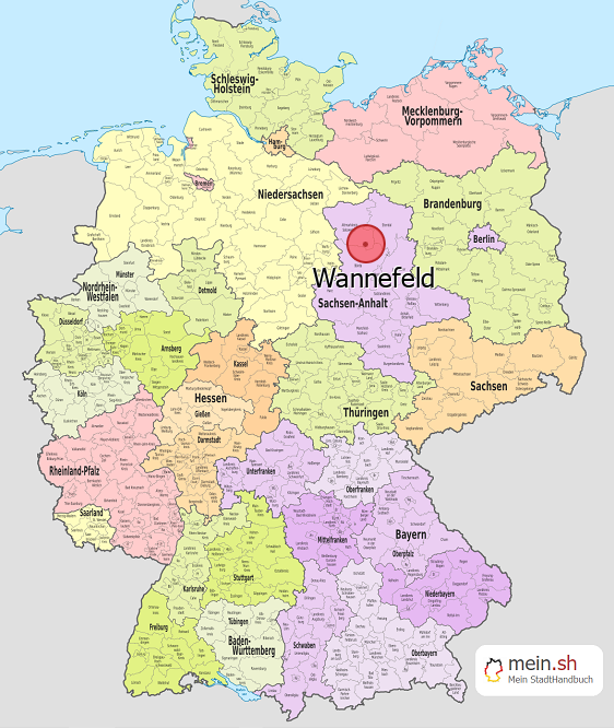 Deutschlandkarte mit Wannefeld