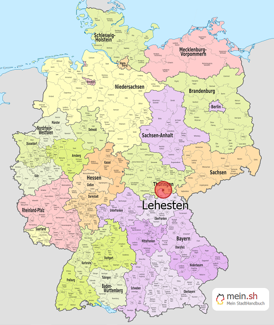 Deutschlandkarte mit Lehesten