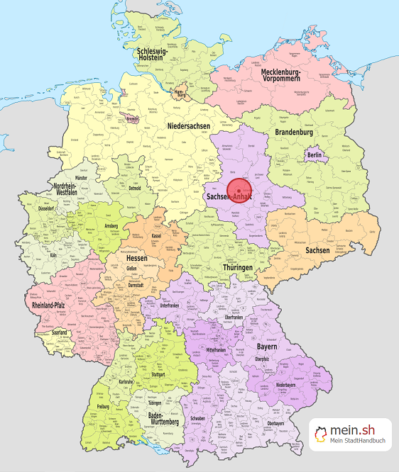 Deutschlandkarte mit Gro? B?rnecke