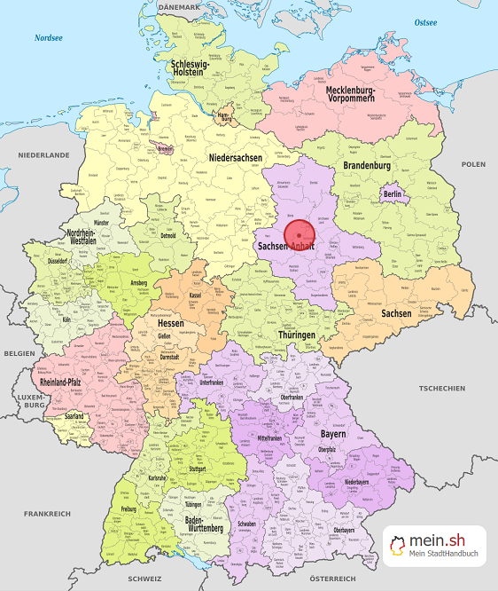 Deutschlandkarte mit Unseburg