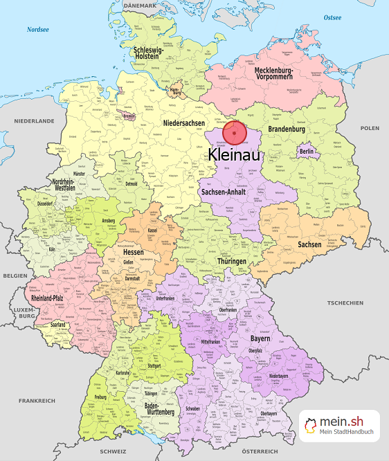 Deutschlandkarte mit Kleinau
