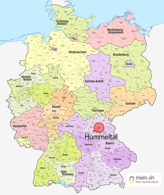 Deutschlandkarte mit Hummeltal