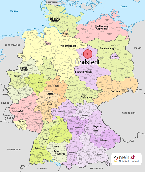Deutschlandkarte mit Lindstedt