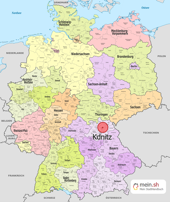 Deutschlandkarte mit Kdnitz