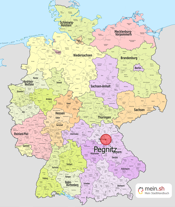 Deutschlandkarte mit Pegnitz
