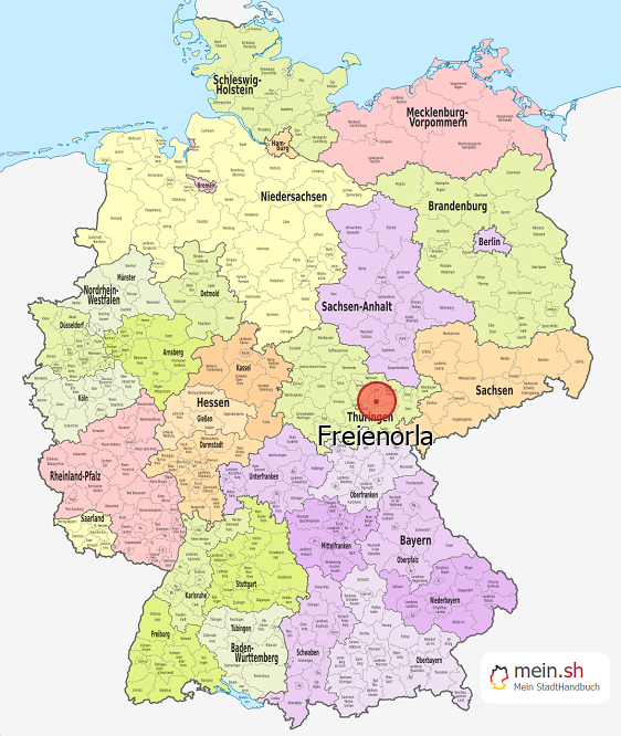 Deutschlandkarte mit Freienorla