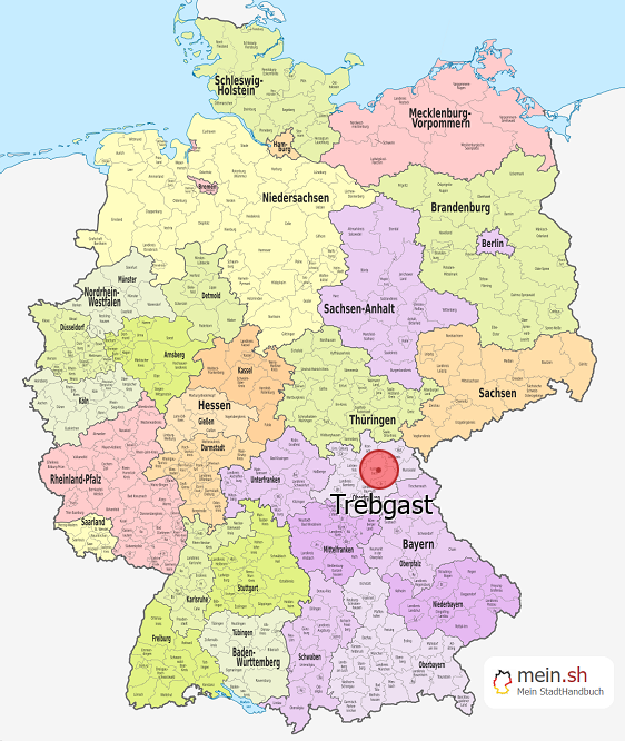 Deutschlandkarte mit Trebgast