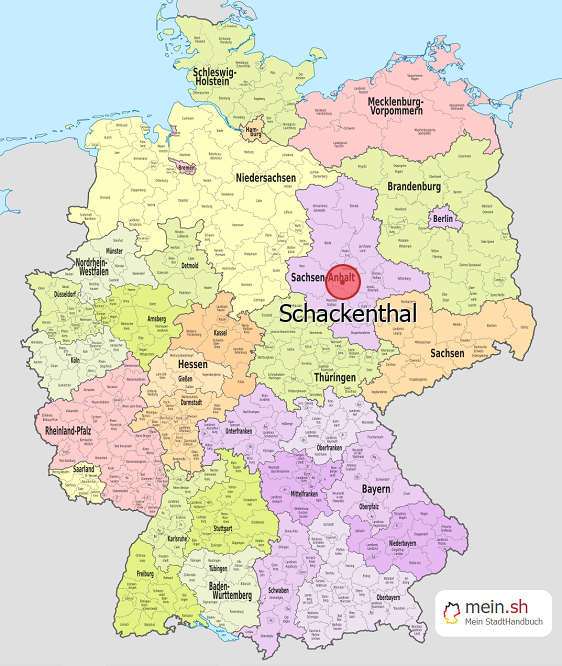 Deutschlandkarte mit Schackenthal