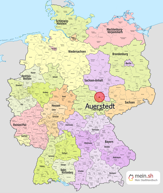 Deutschlandkarte mit Auerstedt