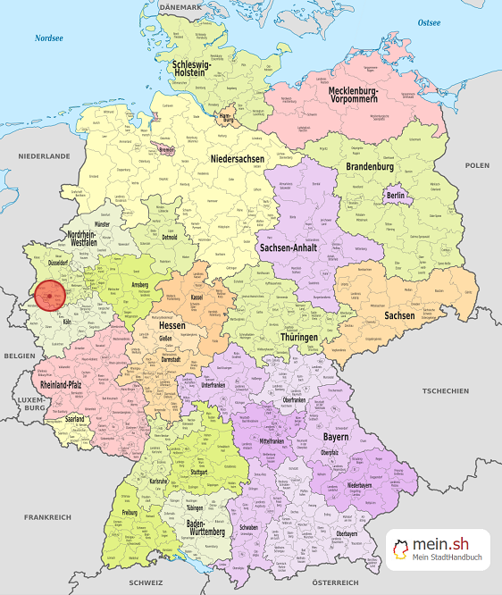 Deutschlandkarte mit M?nchengladbach