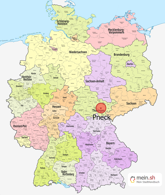 Deutschlandkarte mit Pneck