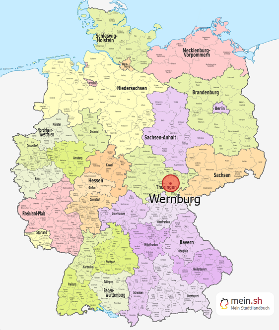 Deutschlandkarte mit Wernburg