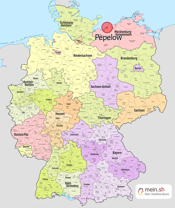 Deutschlandkarte mit Pepelow