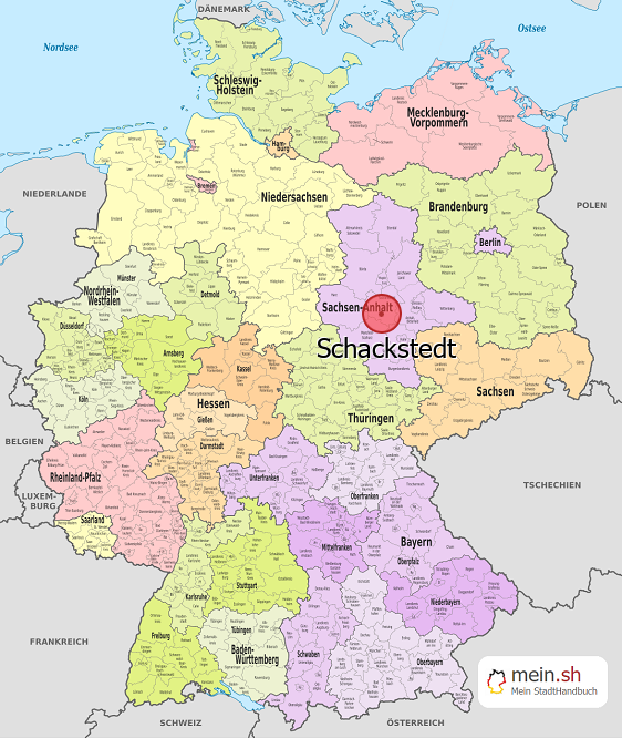Deutschlandkarte mit Schackstedt