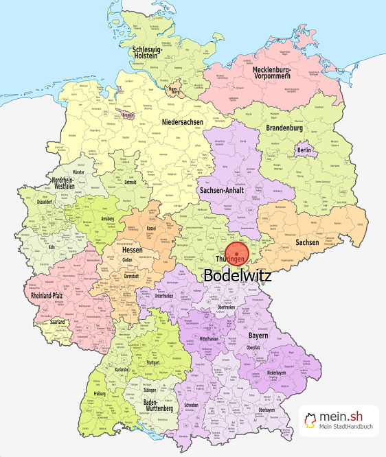 Deutschlandkarte mit Bodelwitz