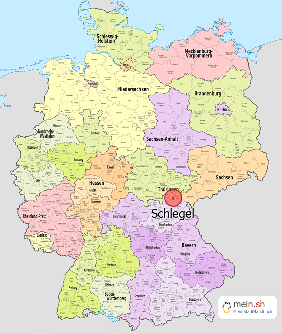 Deutschlandkarte mit Schlegel