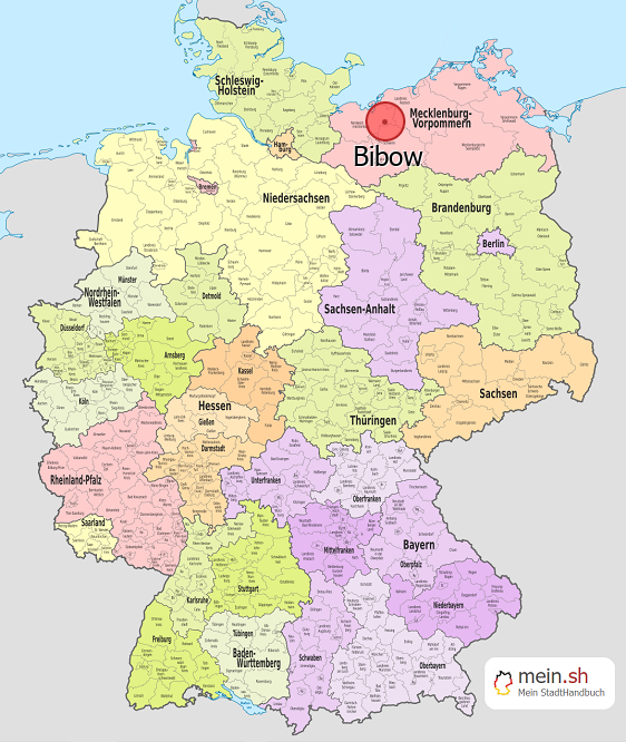 Deutschlandkarte mit Bibow