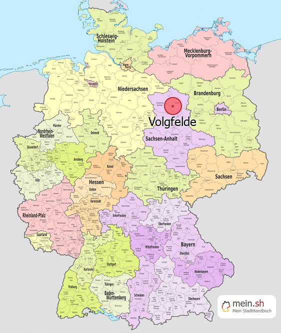 Deutschlandkarte mit Volgfelde