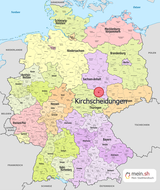 Deutschlandkarte mit Kirchscheidungen