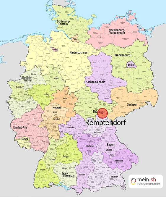Deutschlandkarte mit Remptendorf