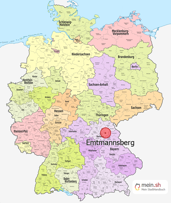 Deutschlandkarte mit Emtmannsberg