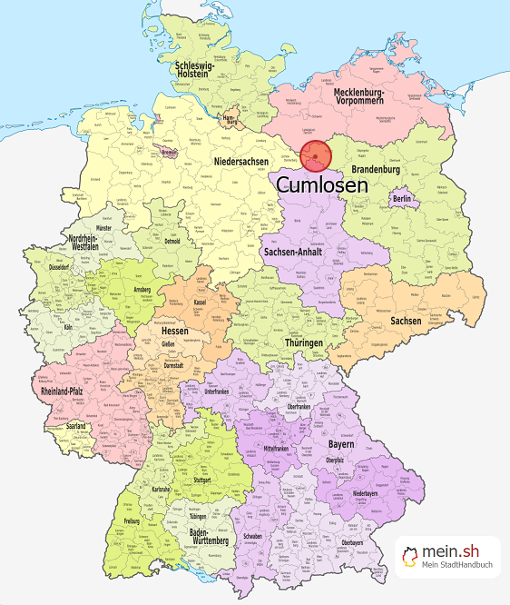 Deutschlandkarte mit Cumlosen