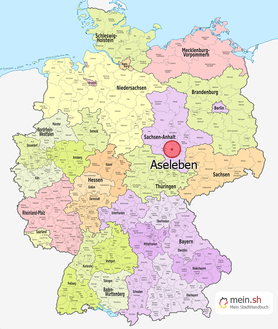 Deutschlandkarte mit Aseleben