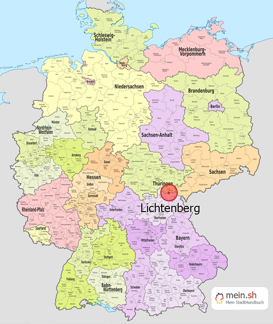 Deutschlandkarte mit Lichtenberg