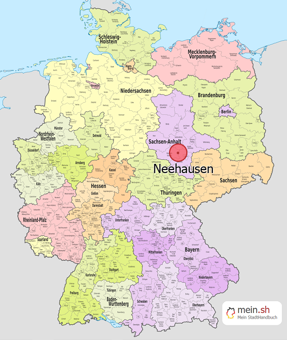 Deutschlandkarte mit Neehausen