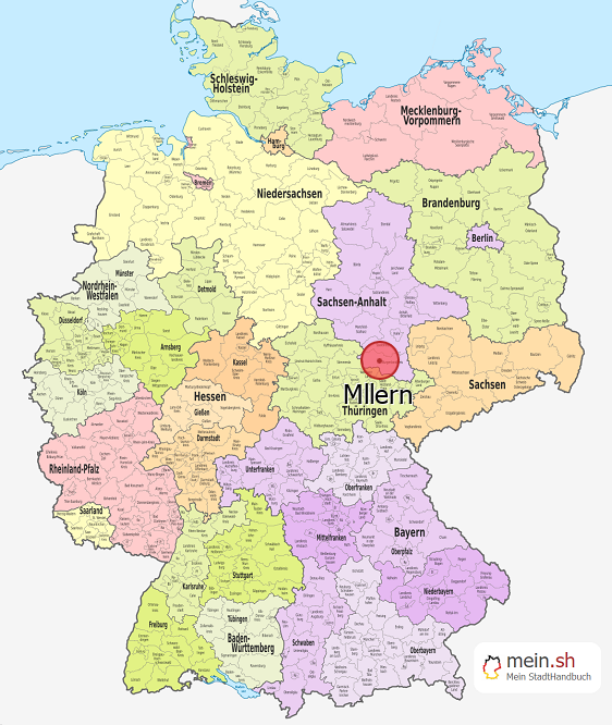 Deutschlandkarte mit Mllern