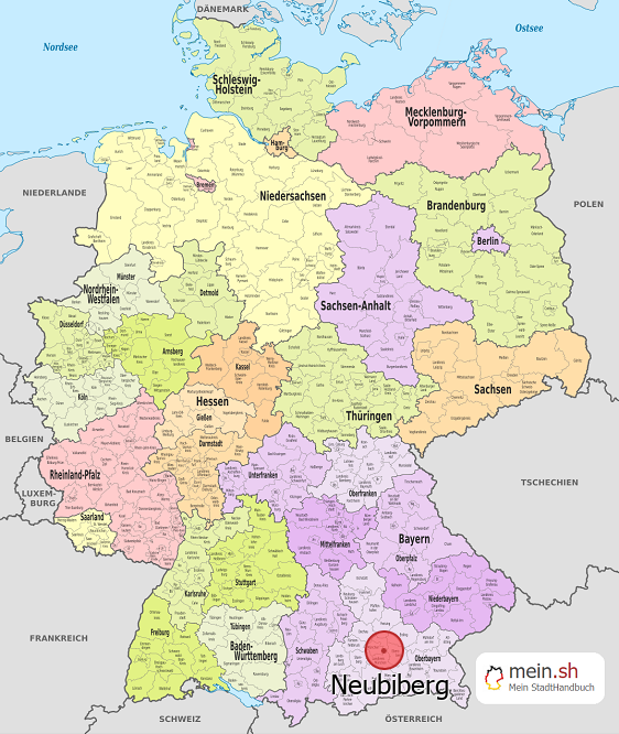 Deutschlandkarte mit Neubiberg