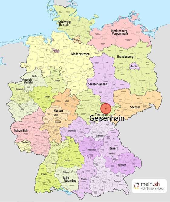 Deutschlandkarte mit Geisenhain