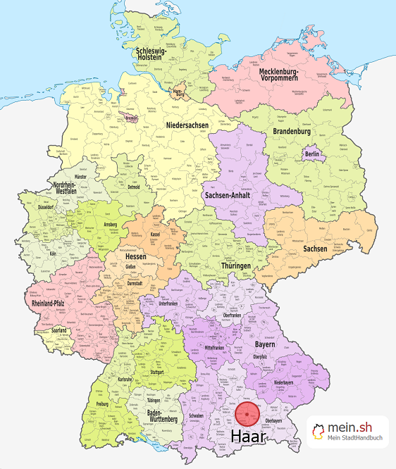 Deutschlandkarte mit Haar