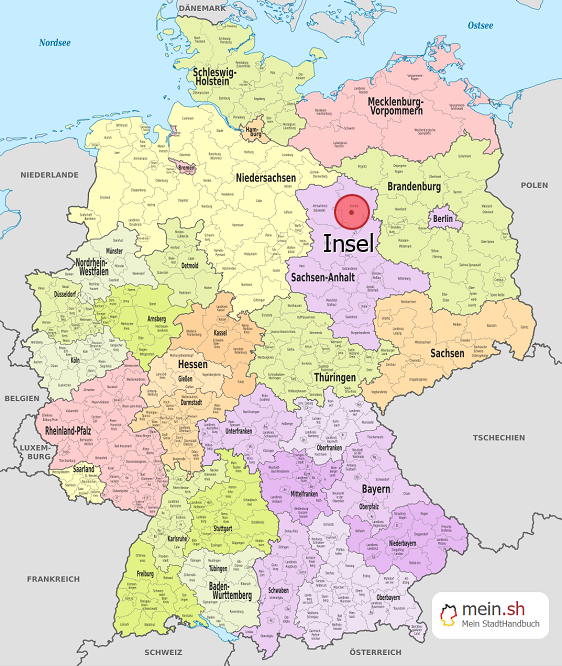 Deutschlandkarte mit Insel