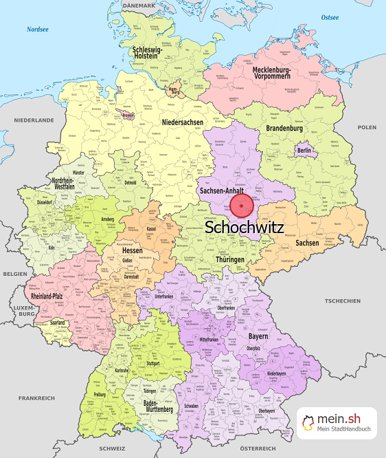 Deutschlandkarte mit Schochwitz
