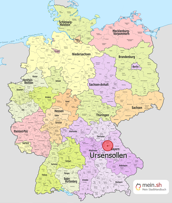 Deutschlandkarte mit Ursensollen