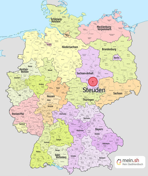 Deutschlandkarte mit Steuden